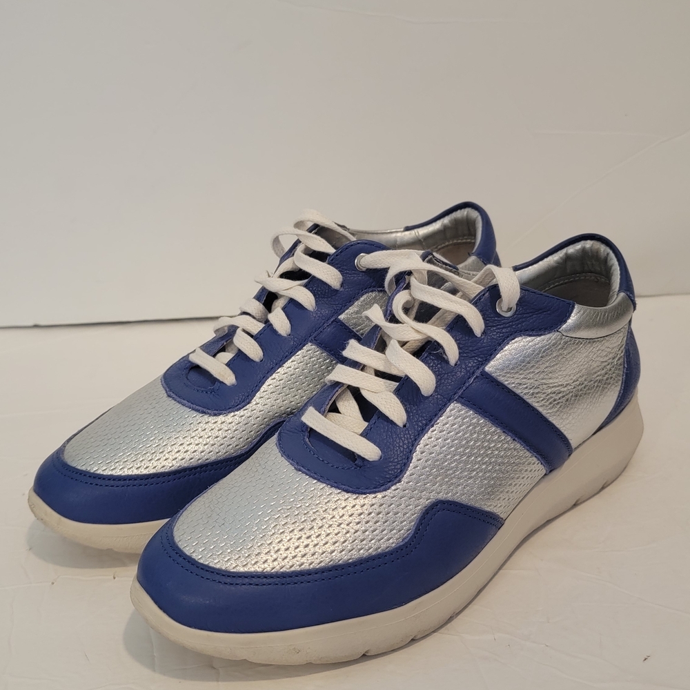 Marc Joseph Blue and Silver Sneakers Casual Sporty Design